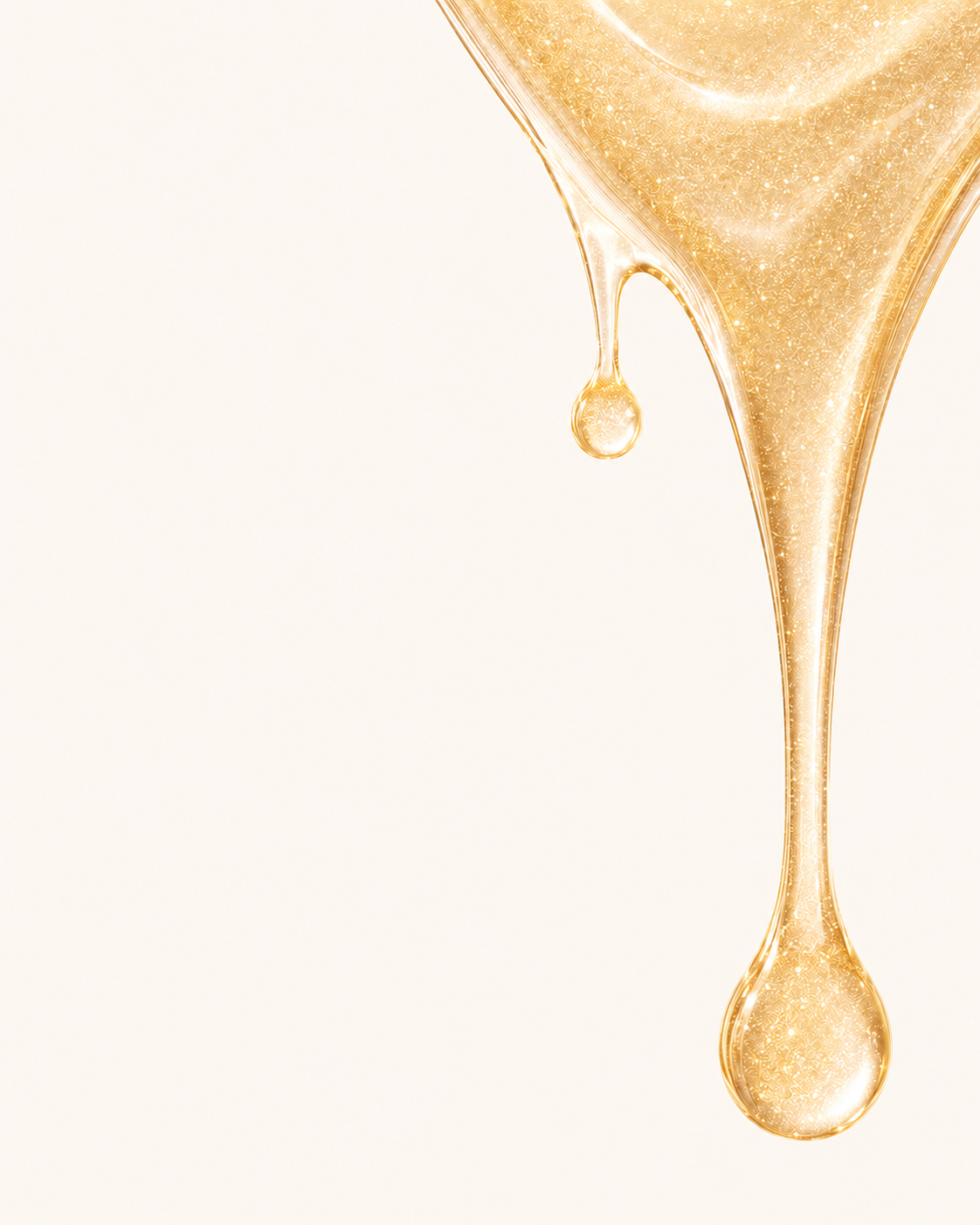 Colata di olio dorato con glitter
